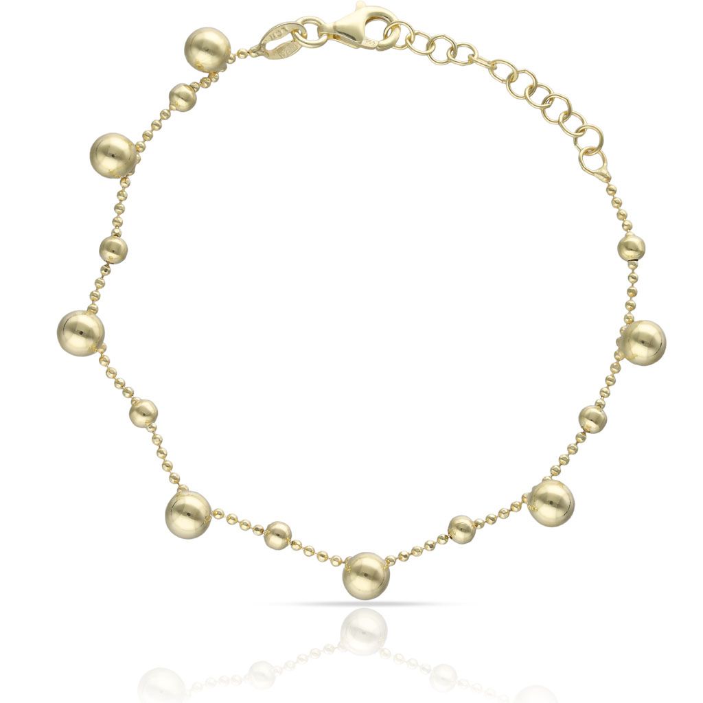 Pulsera de bolas en plata chapada oro Pulsera de bolas en plata chapada oro