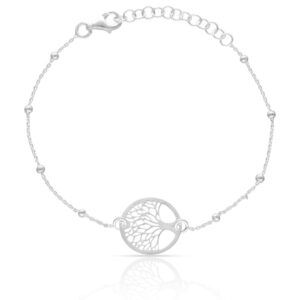 Pulsera plata charm arbol de la vida 15mm