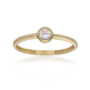 Sortija Chaton Oro de 18kl con circonita