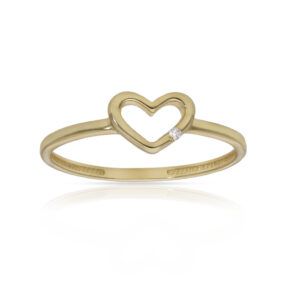 Sortija Oro 18kl corazón y circonita