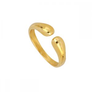 Anillo abierto dedo meñique plata bañada oro Anillo abierto dedo meñique plata bañada oro foto