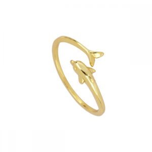 Anillo abierto plata 925 delfín