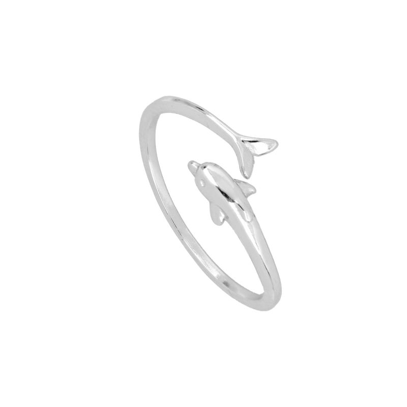 Anillo abierto plata 925 delfín Anillo abierto plata 925 delfín rodiada