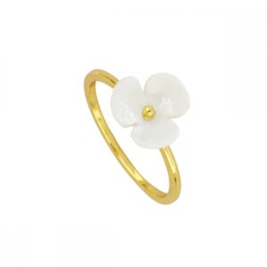 Anillo flor Nacar blanca 10mm plata 925 Anillo flor Nacar blanca 10mm plata 925