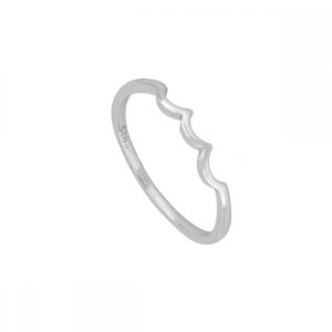 Anillo plata ley triple ola rodiada Anillo plata ley triple ola rodiada