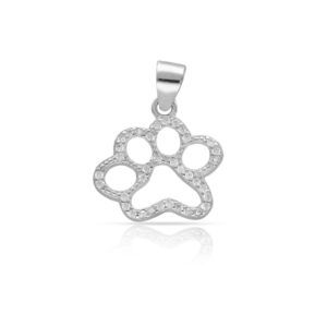 Colgante huella perro plata 14x12mm