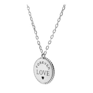 Collar plata colgante Forever Love 10mm rodiada