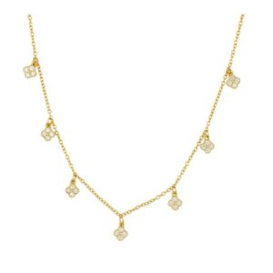 Gagantilla plata 925 mini charm trebol circonitas