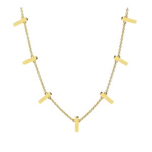 Gargantilla mini charms barra plata 925