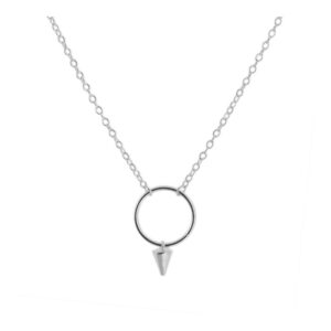 Gargantilla plata 925 colgante aro mas pendulo rodiada Gargantilla plata 925 colgante aro mas pendulo rodiada