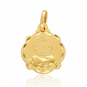 MEDALLA PLATA CHAPADA EN ORO RELOJ