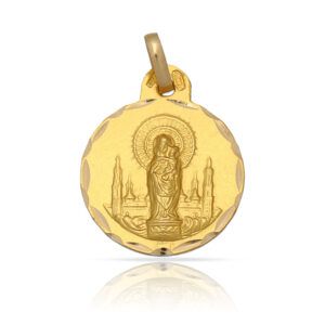 Medalla Virgen del Pilar en plata: guía completa 2026 Medalla V. del Pilar plata bañada oro 17mm