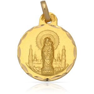 Medalla V. del Pilar plata bañada oro 19mm