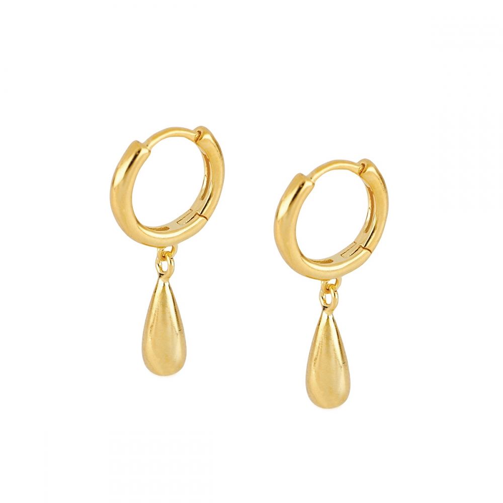 Pendientes aro con Gota 2D plata Pendientes aro con Gota 2D plata