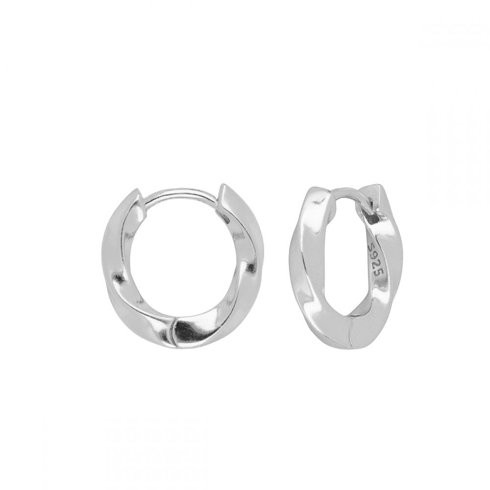 Pendientes aro retorcido plata Pingui 15mm Pendientes aro retorcido plata Pingui 15mm rodiada