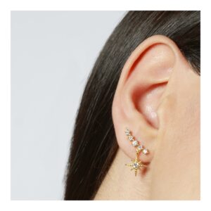 Pendientes estrella y circonitas plata 925 foto