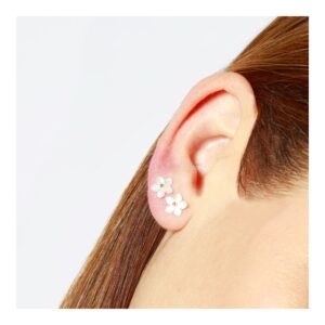 Pendientes flor 5 petalos resina en plata foto Pendientes flor 5 petalos resina en plata foto