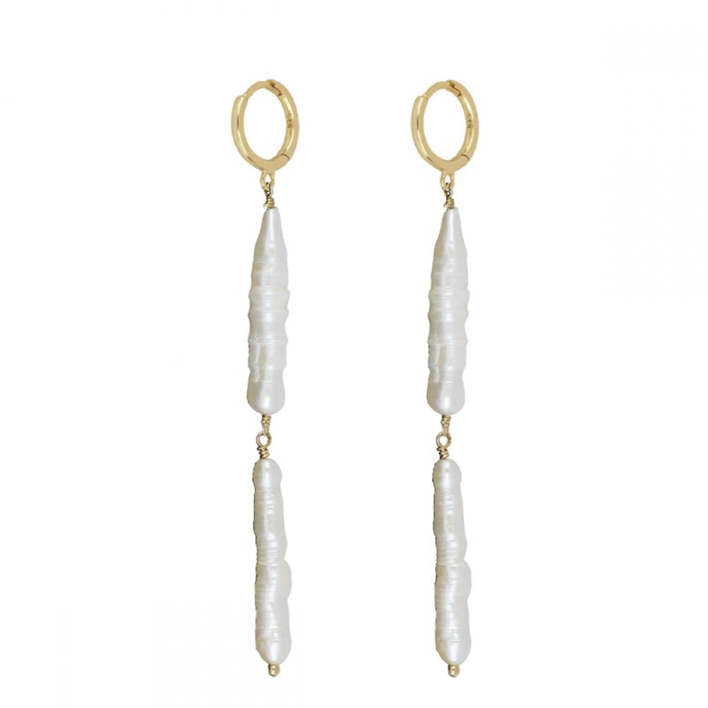 Pendientes largos plata perlas naturales 4x28mm Pendientes largos plata perlas naturales 4x28mm