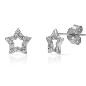 Pendientes plata estrella circonitas 8mm