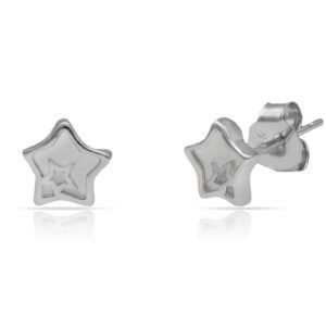 Pendientes plata estrellas Nacar 7mm