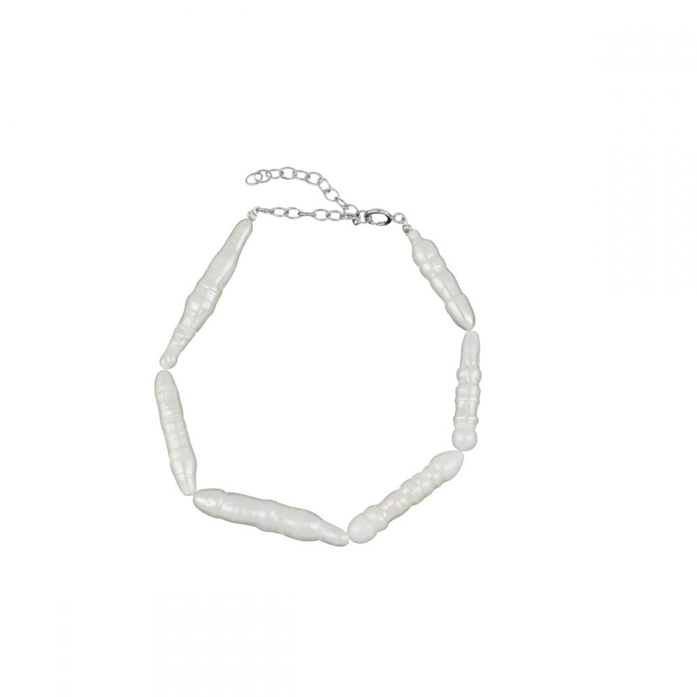 Pulsera Perlas naturales Stick en plata 4x28mm Pulsera Perlas naturales Stick en plata 4x28mm foto