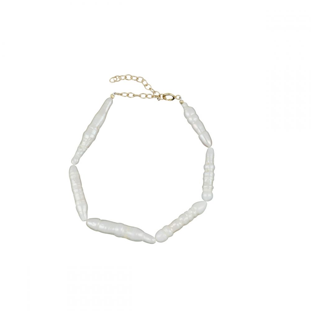 Pulsera Perlas naturales Stick en plata 4x28mm Pulsera Perlas naturales Stick en plata 4x28mm