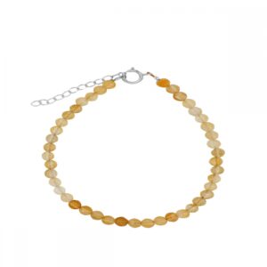 Pulsera de piedra Citrino 3mm plata rodiada Pulsera de piedra Citrino 3mm plata rodiada