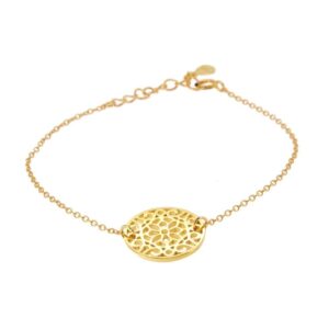 Pulsera de plata charm mandala flores 15mm