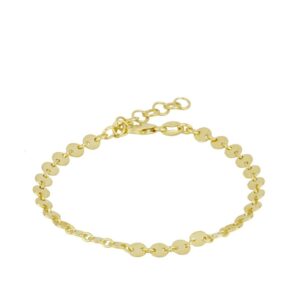 Pulsera plata eslabon y chapita