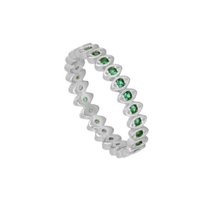 Anillo plata ley circonitas verdes 4mm – Elise rodiada Anillo plata ley circonitas verdes 4mm - Elise rodiada