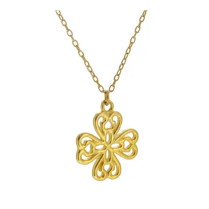Collar plata 925 motivo flor multiple bañada oro