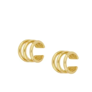 Ear cuff pendiente 3 aros – Eladio bañado oro Ear cuff pendiente 3 aros - Eladio bañado oro