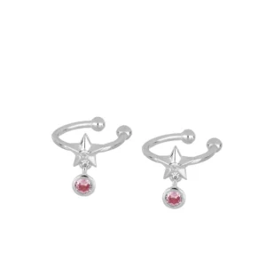 Ear cuff plata aro charm estrella y circonta rodiada Ear cuff plata aro charm estrella y circonta rodiada