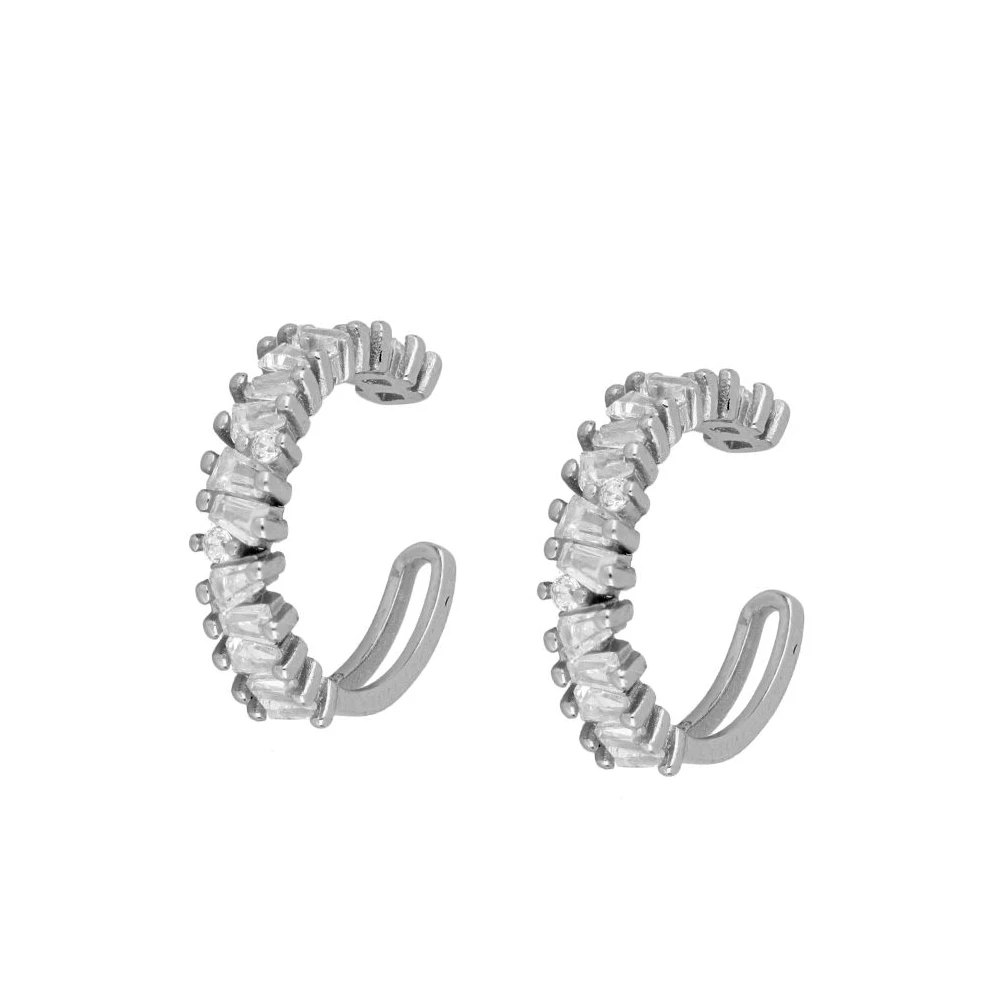 Ear cuff plata circonitas blancas - Suliban Ear cuff plata circonitas blancas - Suliban rodiada
