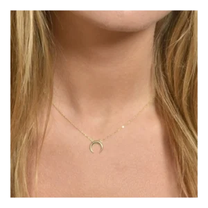 Gargantilla plata charm luna tumbada 12mm foto