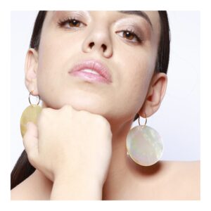 Pendientes plata rendonda Nacar multicara foto