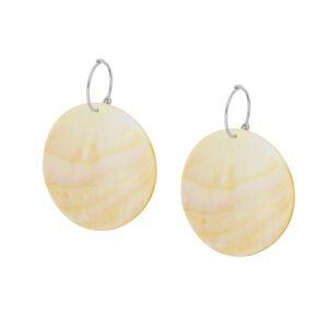 Pendientes plata rendonda Nacar multicara rodiada Pendientes plata rendonda Nacar multicara rodiada