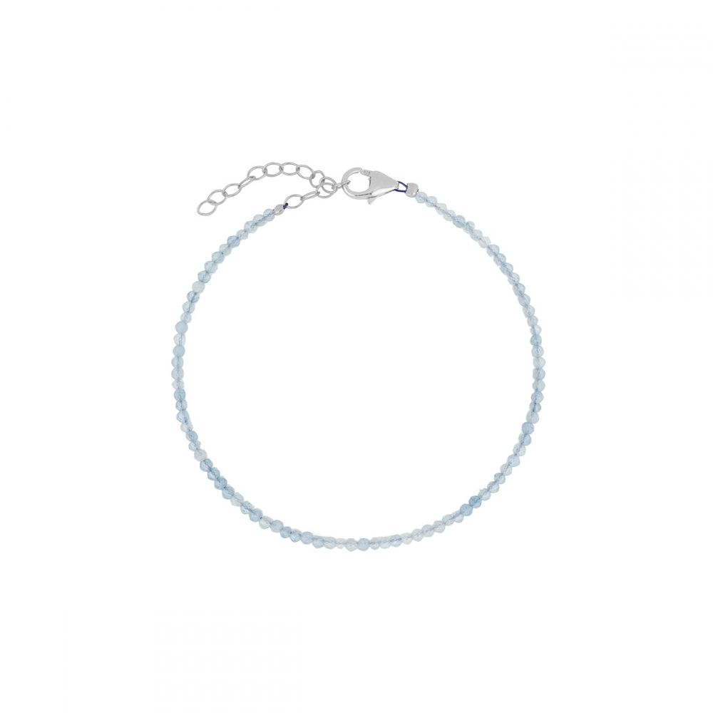 Pulsera Aguamarina 2mm plata ley Pulsera Aguamarina 2mm plata ley rodiada
