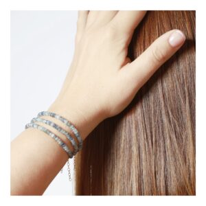 Pulsera piedras Cianita plata ley foto Pulsera piedras Cianita plata ley foto