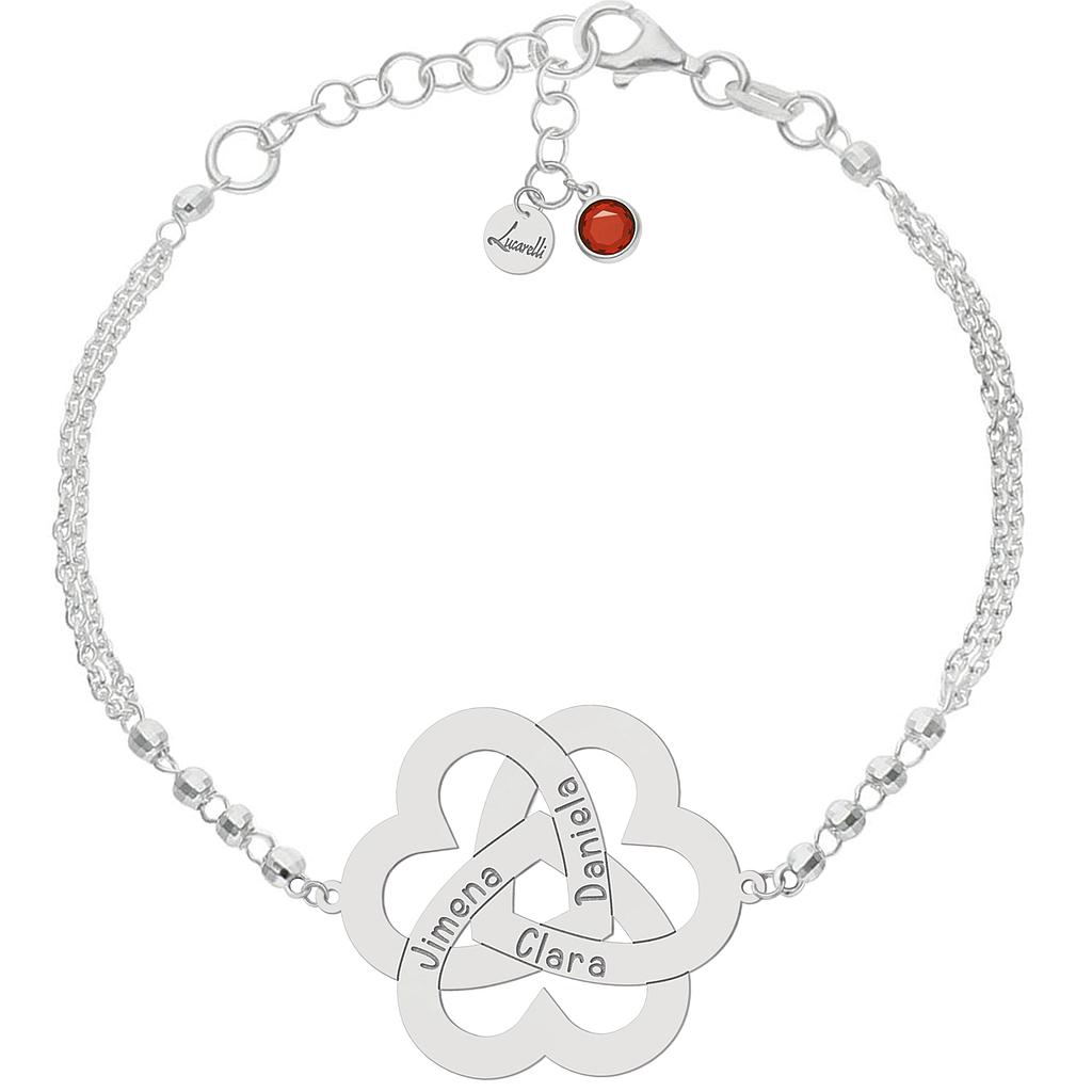 Joyas de plata personalizadas: crea un regalo único Pulsera plata 3 corazones 3 nombres personalizado