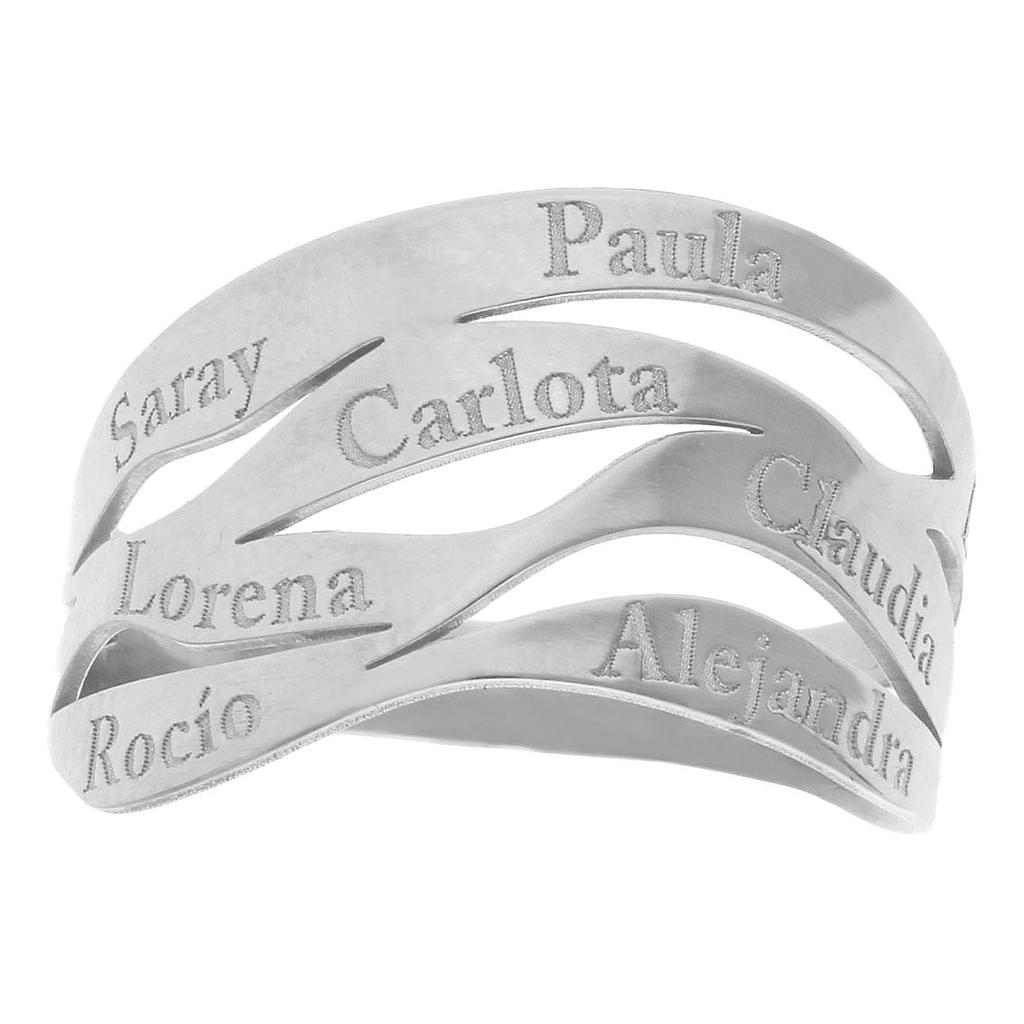 Joyas de plata personalizadas: crea un regalo único Sortija plata 925 ondas nombres