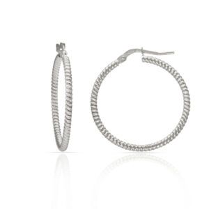 Aros rayados plata 925 Zara 23mm Aros rayados plata 925 Zara 23mm