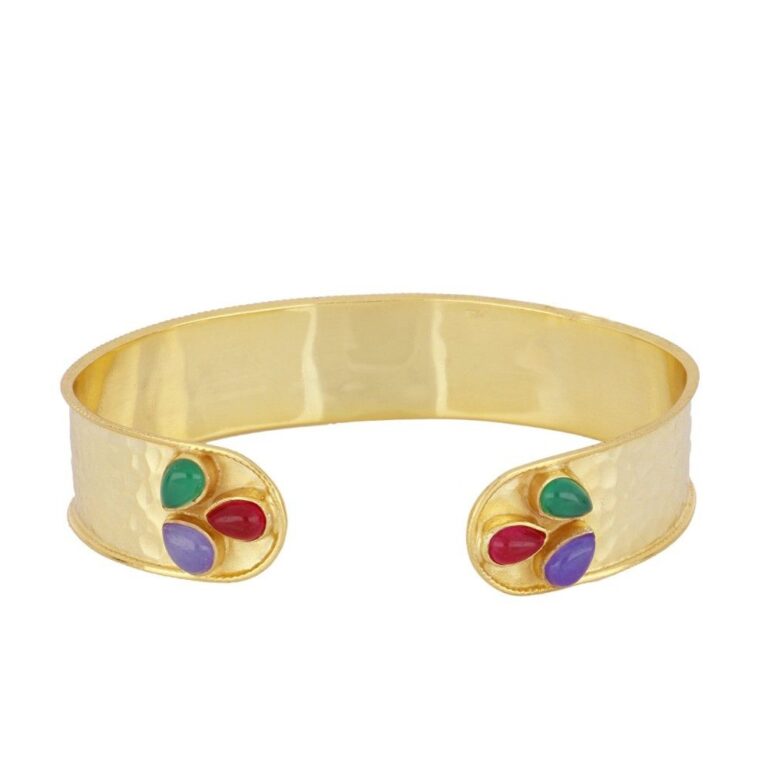 Pulseras de Plata 2026: 7 Tipos en Tendencia que Debes tener Brazalete plata 925 piedras jade banada oro 768x768 1