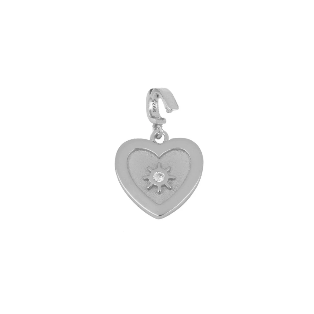 Charm corazón plata ley - Healty 14mm Charm corazón plata ley - Healty 14mm rodiada