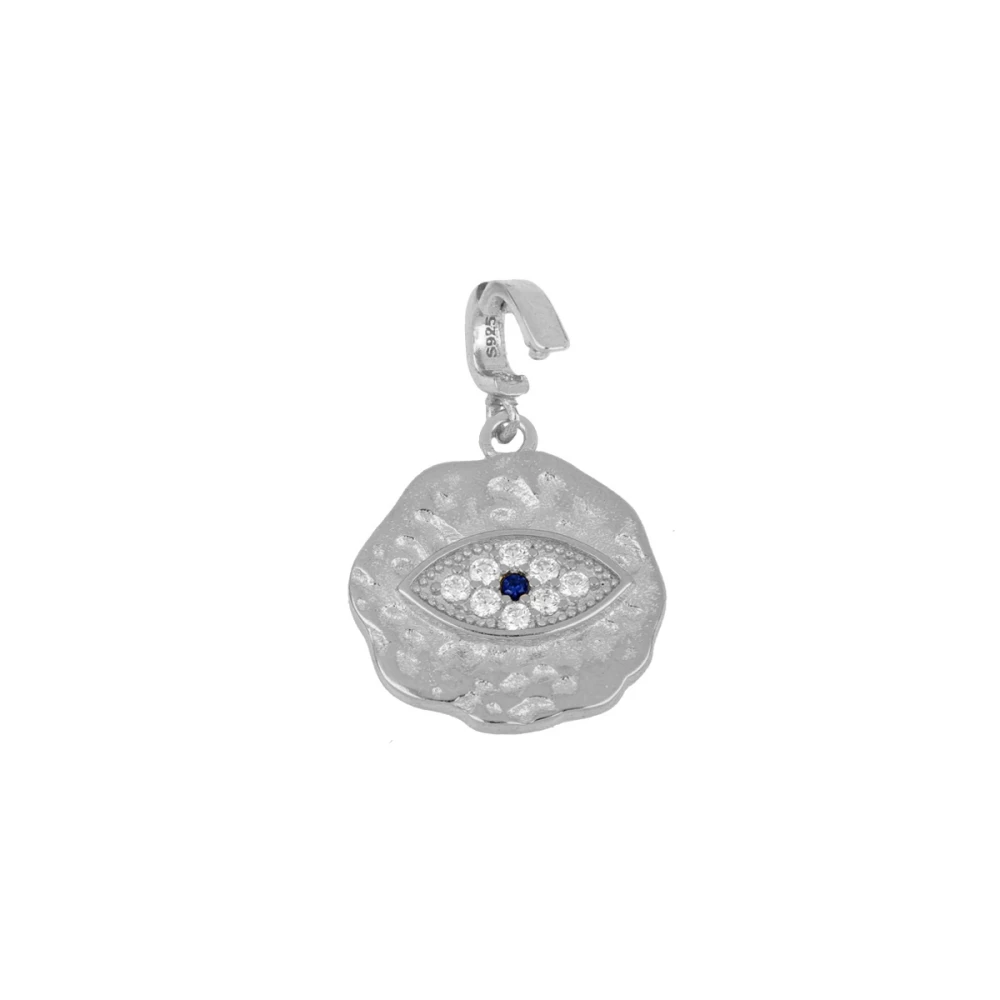 Charm ojo plata con porta charm 15mm Charm ojo plata con porta charm 15mm rodiadaa