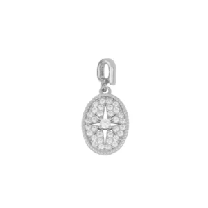 Charm oval plata estrella Osiris 19x12mm rodiada