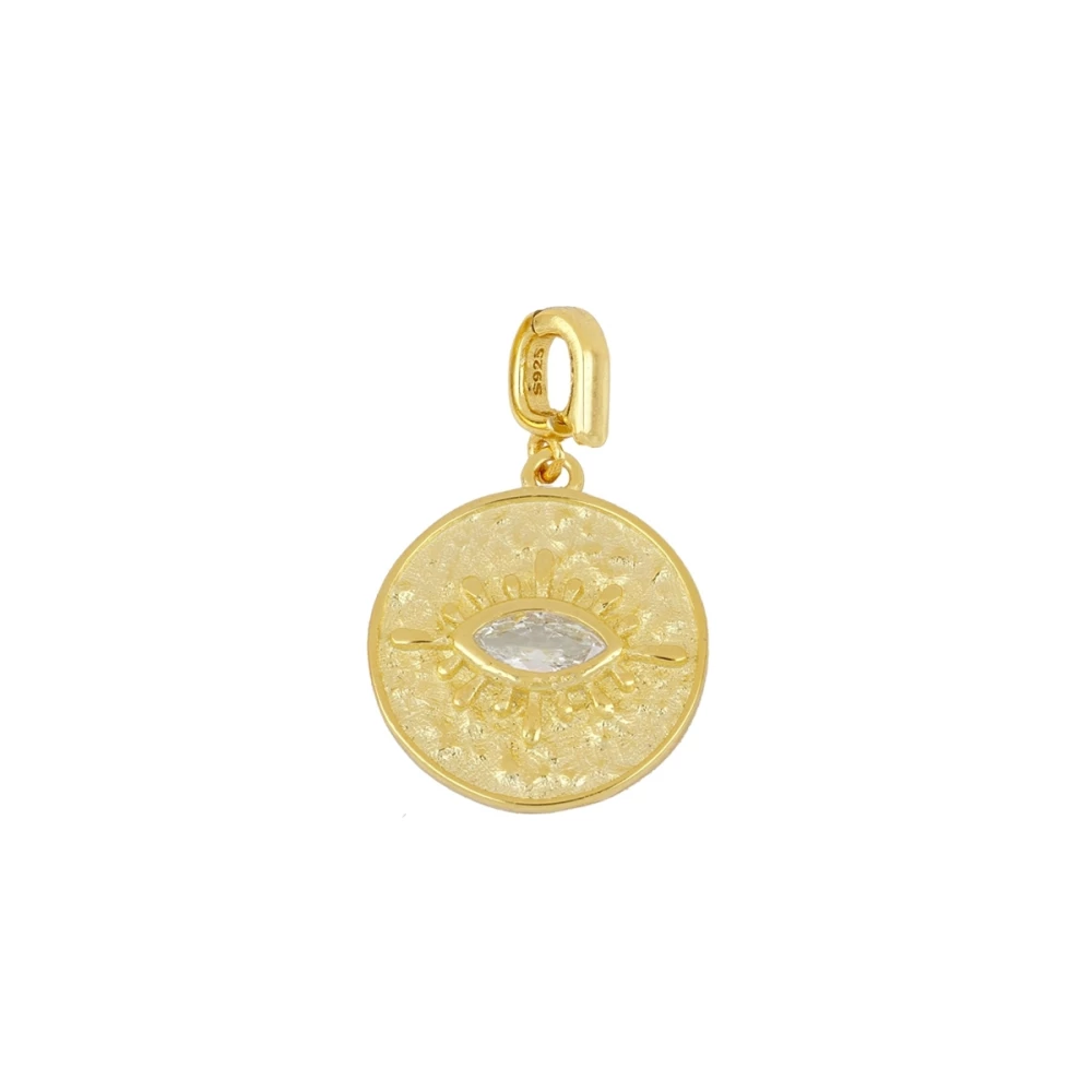 Charm plata 925 ojo Akatha 15mm Charm plata 925 ojo Akatha 15mm bañada oro