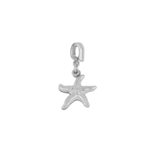 Charm plata ley estrellita mar 13x3mm rodiada