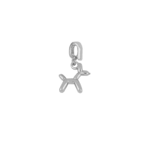 Charm plata ley perro globo 9mm rodiada