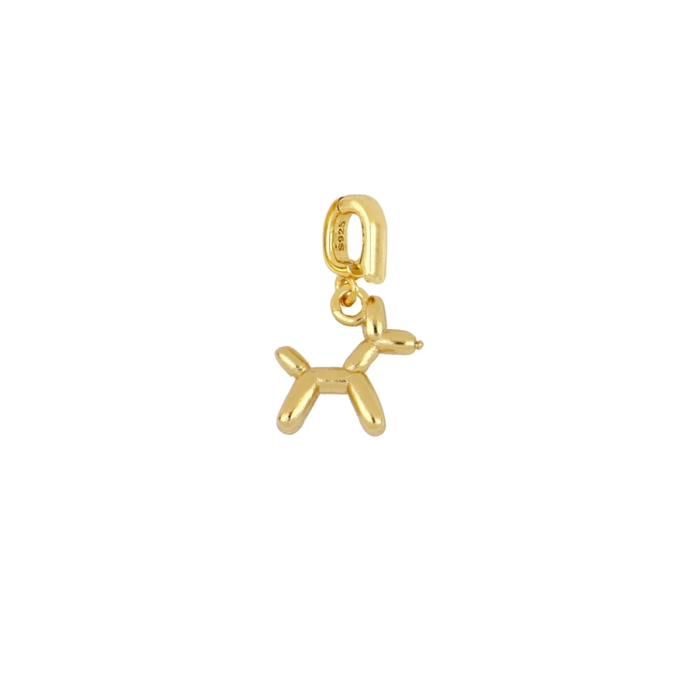 Charm plata ley perro globo 9mm Charm plata ley perro globo 9mm